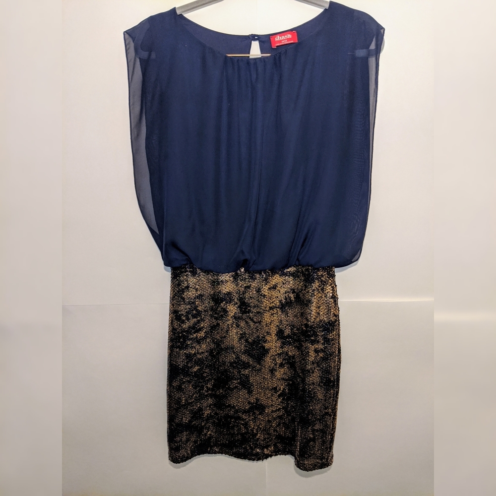 ‼️‼️Shasa Navy and Gold Formal Dress